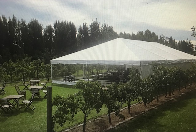 10mx20m white wedding marquee in winery